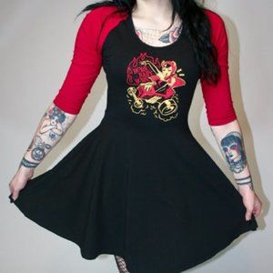 SOURPUSS BURN BABY BURN RAGLAN DRESS size M